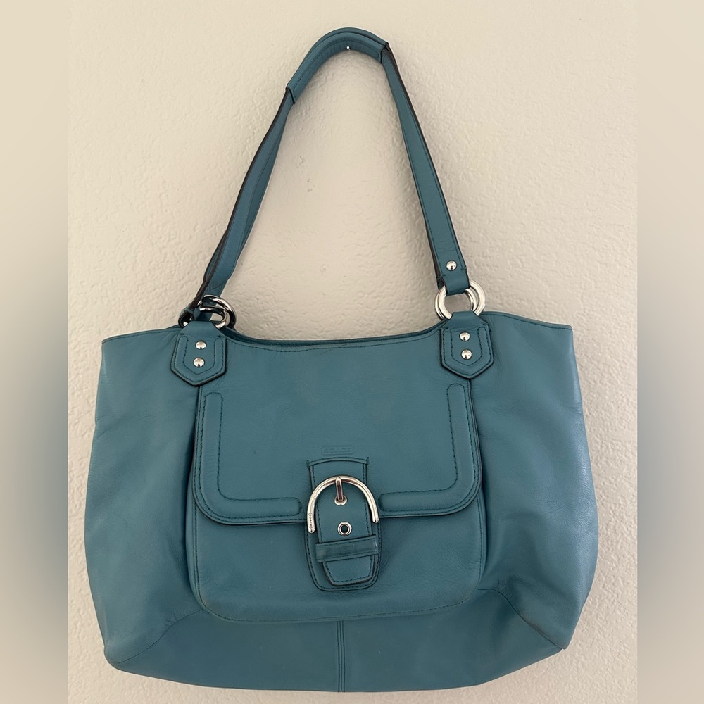 Elegant Blue Women's Tote Bag purse COACH